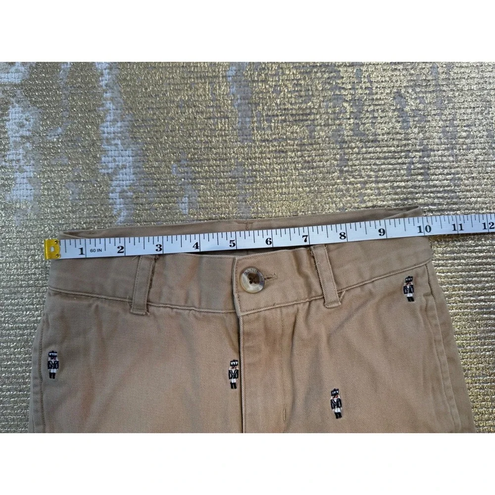 JANIE & JACK Khaki Nutcracker Embroidered Preppy Holiday Dress Pants | 4